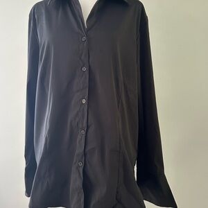 Studio C Black Button-Up Blouse